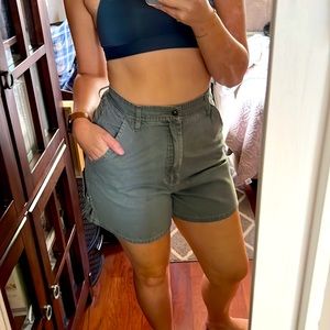 Route 66 Super High Waisted Cargo Shorts Army Green/Gray